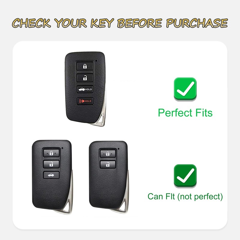 CARFRULTER for Lexus Key Fob Cover with Pearl Car Keychain,