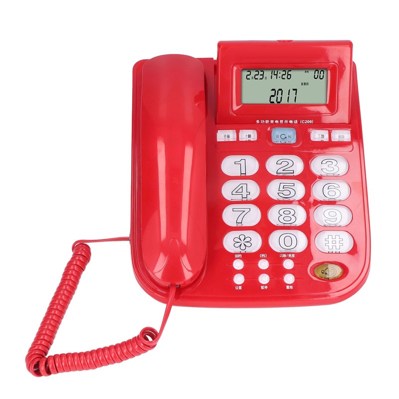 Corded Desktop Phone Wired Fixed Telephone with Big Ringtone Luminous