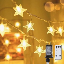 Star String Lights Plug in, 33 FT 100 LED Star Lights with Remote Control Timer, 8 Modes Twinkle Lights IP65 Material, LED Fairy Lights for Bedroom Party Festival Tree Decoration