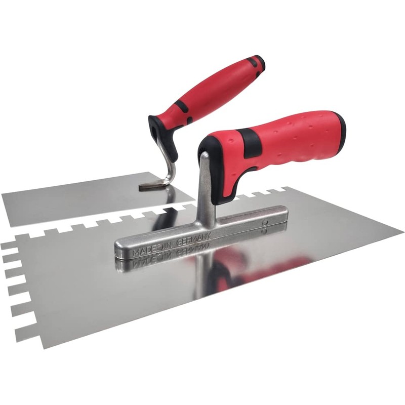 Maurerfreund, Tiling Set 2-Piece with Smoothing Trowel Rust-Proof Teeth 12