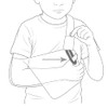 Active Child 4-5yr Orange/lime Arm Collarbone Sling