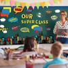 FYSUIMU 52Pcs Super Themed Hero Bulletin Board Decoration Set Cityscape
