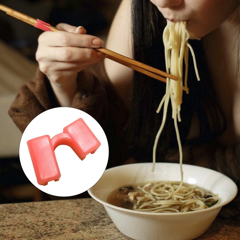 Jagowa 6 Pcs Reusable Chopstick Assistant Reusable Plastic Training Chopsticks