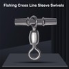 SagaSave 25Pcs Sleeve Swivels Fishing Cross Line Swivels 3 Way