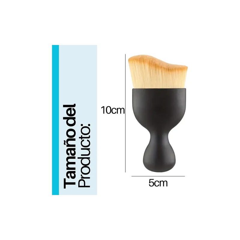 Brocha Curva Cuidado Facial Cerdas Suaves Maquillaje Base F