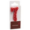Papyrus Number 7 Birthday Candle, Red Polka Dots (1-Count)
