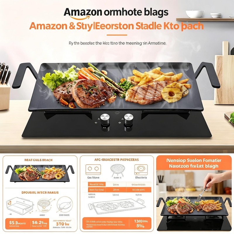 Carbon Steel Flat Griddle Professional Heavy Duty Cookware Fully Induction
