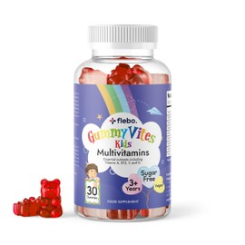 Flebo Kids Multivitamin Gummies | Strawberry Flavour Kids Vitamins Gummies | 1-a-Day | Sugar Free | Contains Essential Multivitamins for Kids | Vegan | Kids Multivitamins Gummies for 3+ Years
