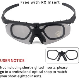 FOCUHUNTER Tactical Glasses, Shooting Safety Glasses, Anti Fog UV400 Protection Sunglasses with 3 Interchangeable Lens