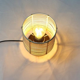 Osasy Rattan Bedside lamp Woven Wicker Desk Lamp, Warm Light, Decorative Table Lamp,Small Boho lamp (Rattan Beige)