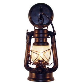 Muskoka Lifestyle Products Rustic Wall Sconce Lantern Light, Authentic Oil Lantern Design - Rust Patina Finish, Small USA