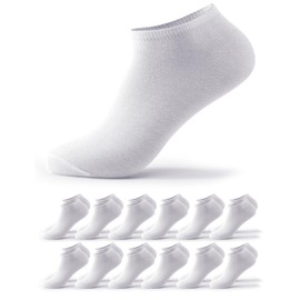 Occulto Men's & Women's Trainer Socks Pack of 6, Pack of 12 (Model: Chris), 12 x white