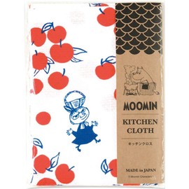 Miyamoto 6086 Kitchen Cloth, 13.4 x 27.6 inches (34 x 70 cm), Moomin, Little My & Apple, Made in Japan