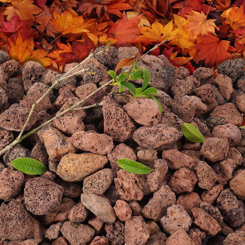 GasSaf 10 Pounds Red Lava Rocks for Fire Pit, Fireplace,