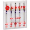 SINGER Ball Point Sewing Machine Needles, Size 100/16-5 Count