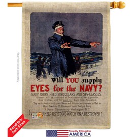 Navy Will you Supply Eyes Burlap Garden House Flags Kit Armed Forces USN Seabee United State American Military Veteran Retire Small Decorative Gift Yard Banner Double-Sided Made In USA 28 X 40