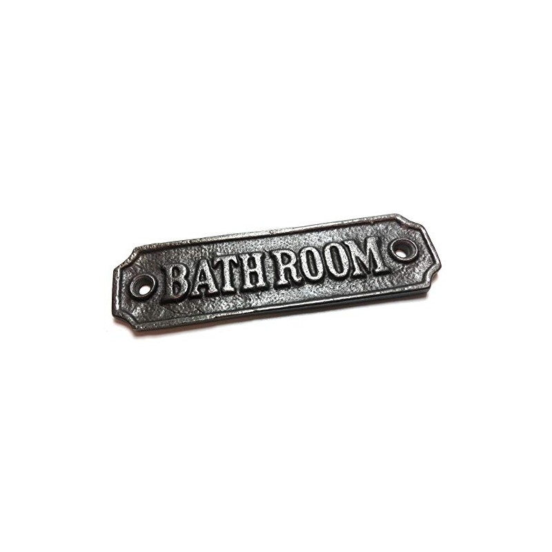 Cast Iron BATHROOM Sign - 115mm x 35mm c/w fixing