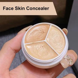 3 Colour Abdeckstift, Schweißfeste Abdeckcreme, 3-farbiger Gesichts Concealer, Haut-Concealer, Concealer Palette, Camouflage Cream für Augenringe, mit Concealer Pinsel, für das Tägliche Make-up