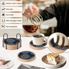 Wood Coasters Set of 4 with Holder, Cewiru Cup Mat