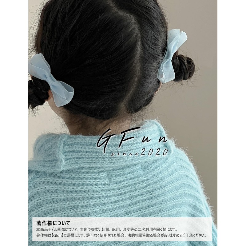 GFun リボン ヘアアクセ ヘアクリップ ヘアリボン 子供 キッズ 小さめ 2個セット 髪飾り