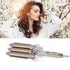 25mm Curling Iron Wand Adjust Temperature Fast Heating 3 Barrel
