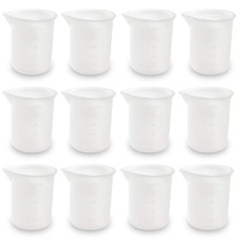 Coopay 12 Pieces 100 ml Silicone Measuring Cup DIY Resin Glue Tools Cup for Making Handmade Craft Nonstick Silicone Mixing Cups
