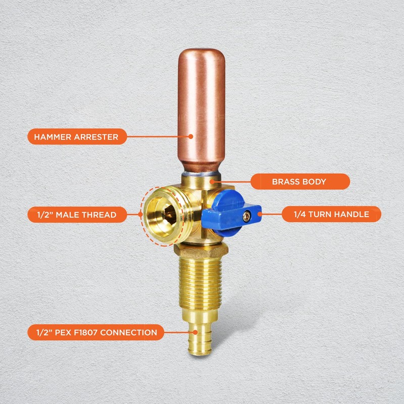 Highcraft 541QI Washing Machine Replacement Valve with Hammer Arrestor 1/2’’
