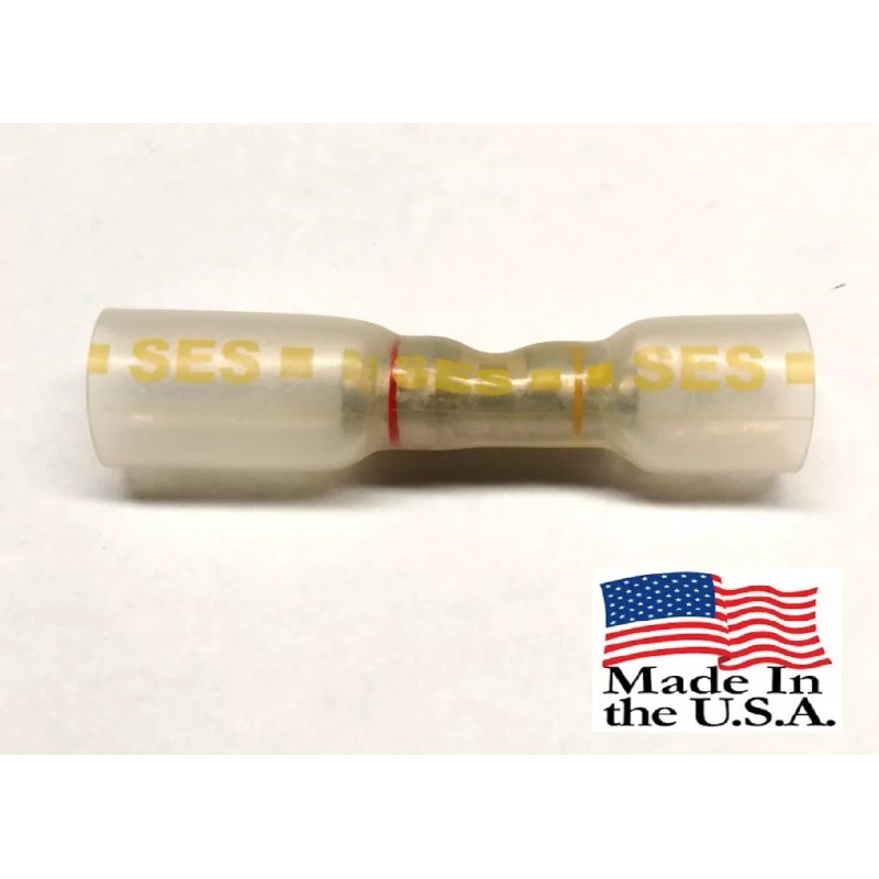 nspa 3-Way Heat Shrink Butt Connectors Yellow Sealed 10-12 AWG