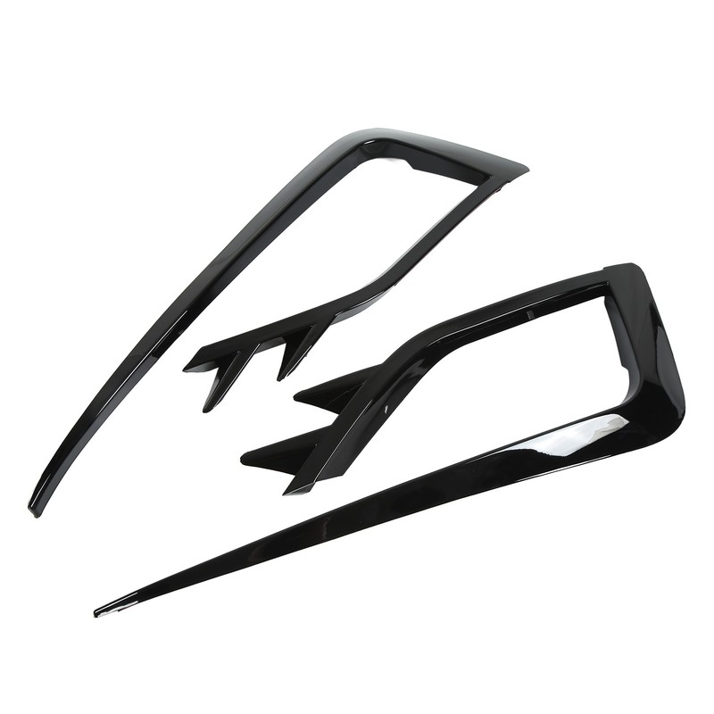 Pair Front Fog Light Lamp Eyebrow Trim Glossy Black for