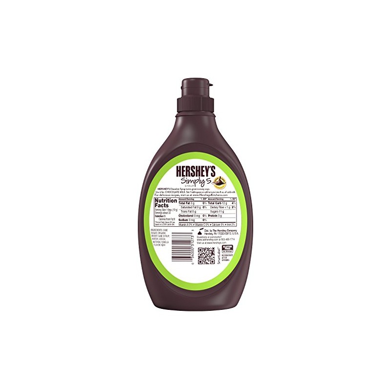 HERSHEY'S Chocolate Syrup, Simply 5, 21.8 Ounce (Pack of 6)