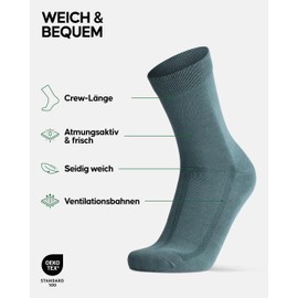 DANISH ENDURANCE Bamboo Socks for Men & Women, Business & Leisure, Black, Green, Blue 3 Pairs -