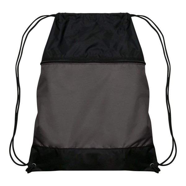CHAMPRO Polyester Drawstring Sackpack - 18" H x 14" W, Charcoal, E73CH