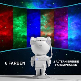 SWIFTVEIN LED-Sternenhimmel Projektor Astronaut, Galaxy Light mit Fernbedienung und Timer, Sternenprojektor Kinder und Erwachsene, Smart Star Projector Weiß, Sternlichtprojektor 228x120mm