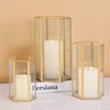 Glass Hurricane Candle Holder, Set of 3 Large Clear Hexagon