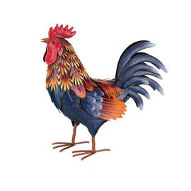 Regal Art & Gift Arroyo Rooster Medium Size Bird, Life-Sized Metal Rooster Statue with Detailed Feather Work, Bird for Indoor/Outdoor Decor, Weather-Resistant, Colorful Bird-16 L x 6.75" W x 16" H