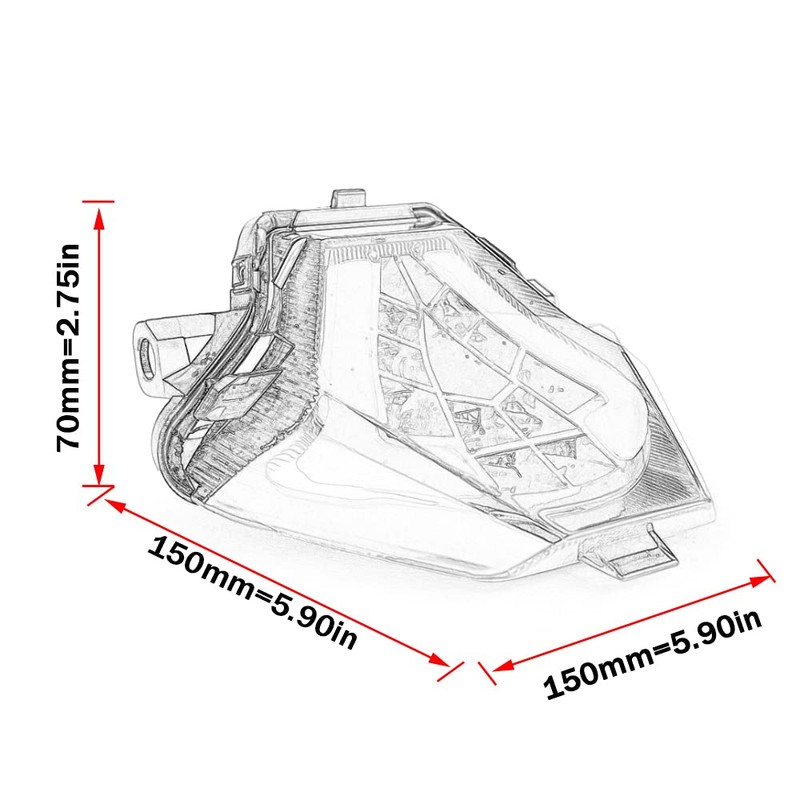 MZS Motorcycle Tail Light, LED Turn Signal Integrated Blinker Smoke