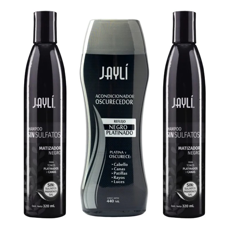 Shampoo Matizador + Acond Negro (3 Pack) Sin Sulfatos /