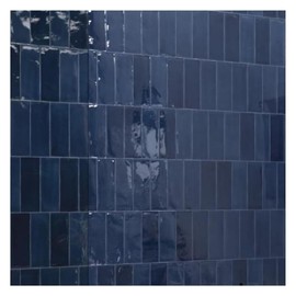 Tenedos TRCD-TBCDE San Pietro 3x9 Mix Dark Blue Glossy Ceramic Wall Tile Backsplash for Kitchen, Bathroom Shower, Accent Decor, Fireplace Surround (Box of 56 Pieces (10 Square feet))