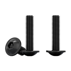 Drenky Flachkopfschrauben mit Flansch, 10 Stück M8 Flachkopf Schrauben mit Innensechskant M8x25mm Edelstahl A2 V2A Maschinenschrauben Vollgewinde Linsenkopfschraube mit Innensechskant, Schwarz