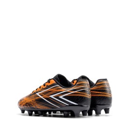 DREAM PAIRS Boys Girls Soccer Cleats Kids Youth Firm Ground Football Shoes for Little/Big Kid,Size 3 Little Kid,Black/Orange,KKUMSO2509