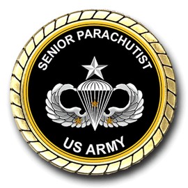 US Army Senior Parachutist 3 Combat Jumps Badge Challenge Coin