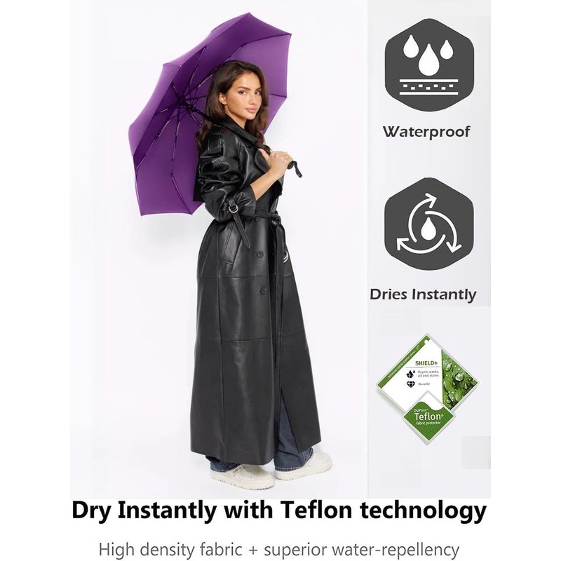 UK-UNIQUE Windproof Umbrella Windproof Travel Umbrella - Compact, Light, Automatic,