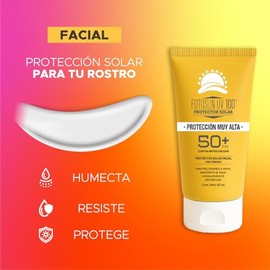 Fotosun Uv100 Spf50 Crema Facial Protector Solar Diario Resistente Agua Protección Uva Uvb