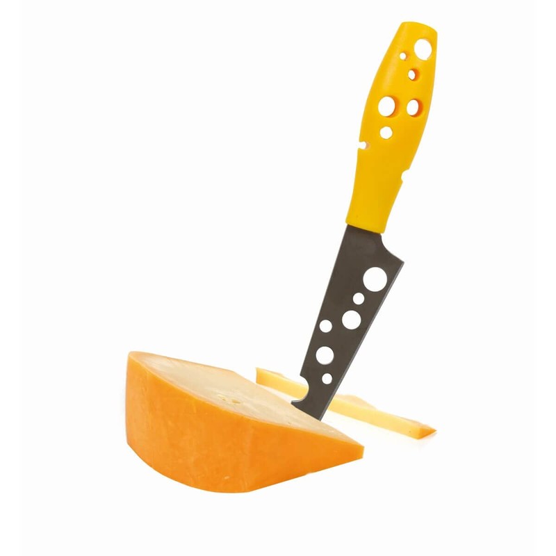 Boska Käsemesser für Halbweichen Käse Mini Cheesy/Käsemotiv/Kunststoff/Edelstahl/Gelb/Silber