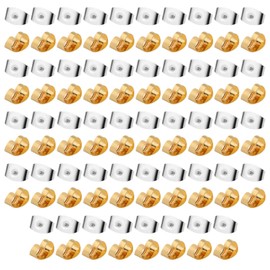 96 Pcs Earring Backs, Replacement Hypoallergenic Earring Backings for Studs Butterfly Shape Metal Earring Stopper Backs Secure Ear Locking for Stud Earrings Ear Nut for Posts (Gold, Silver)