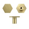 Lemiyoo 10 Sets Solid Brass Door Knobs, Hexagon Drawer Handles,