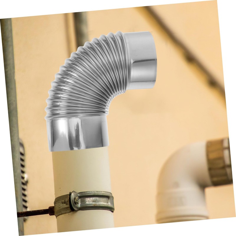 Operitacx Stainless Steel Chimney Flue Elbow Pipe 2pcs Set Fire