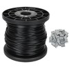 CertBuy 200Ft Vinyl Wire Rope 1/16 Inch Black Coated Covered
