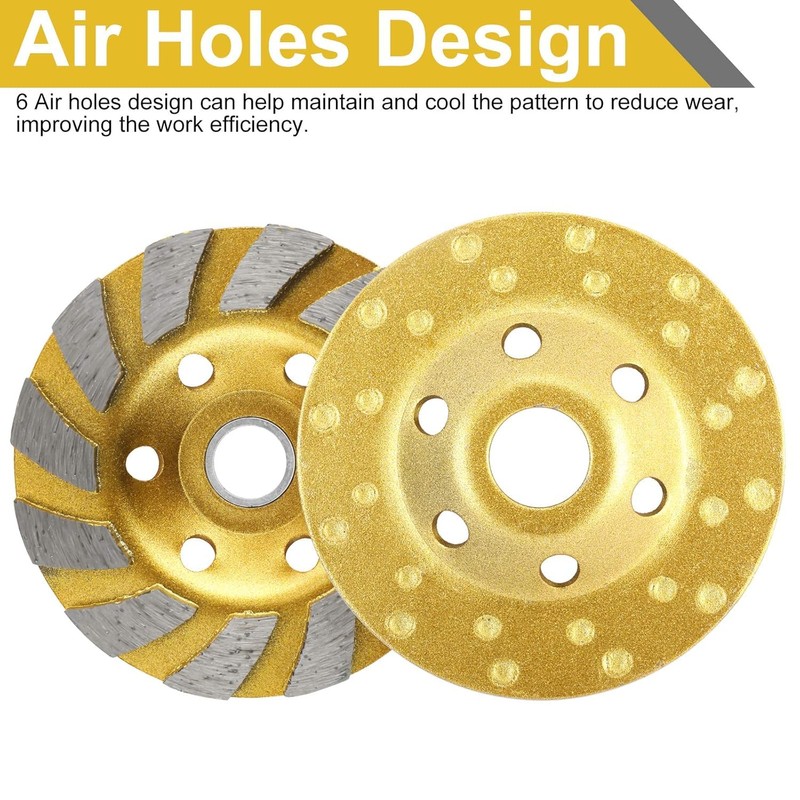 2 Pack 4inch Diamond Cup Grinding Wheel, 12 Segs Heavy