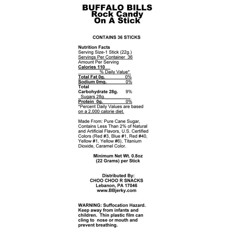 Buffalo Bills Root Beer (Brown) Rock Candy On A Stick